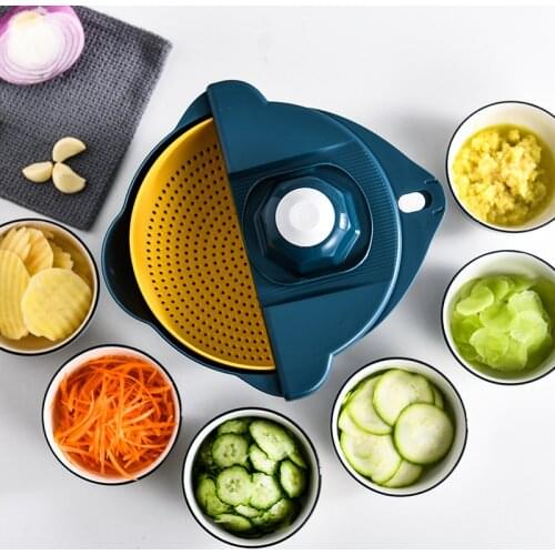 Vegetable cutter kitchen tools appliances accessories multi-functional same round 12-piece set household cutting shredded blue