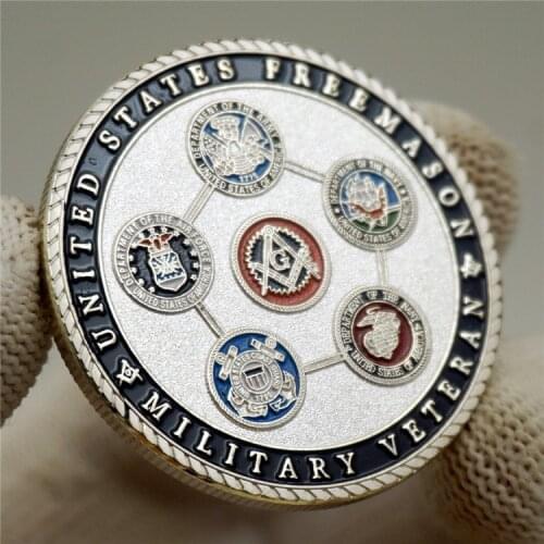 US aRMY Commemorative Coin Freemasons Silver Military Collection Art Gifts Souvenir CoinS Collection
