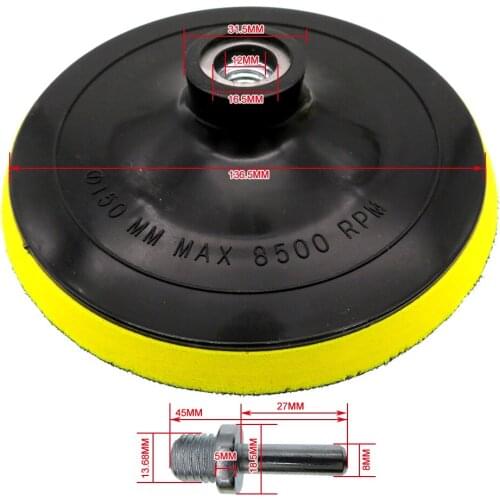 Backing Pad - 6 Inch Rotary style M14 Thread Sanding Pad Hook and Loop Come with Drill Adapter