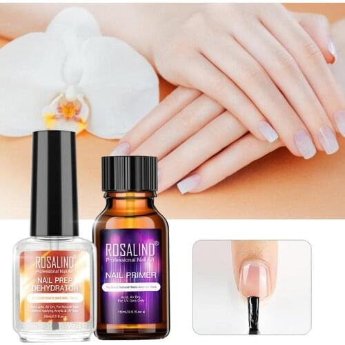 Professional Natural Nail Prep Dehydrate Nail Primer Strong Adhesion Nail Art Kit for Acrylic Powder Gel Nail Polish 2PCS