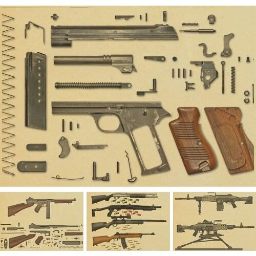 Retro Posters Wall Stickers World Of A Gun Study Adornment Kraft Paper Posters Frameless Restoring Ancient Ways,Paper Crafts