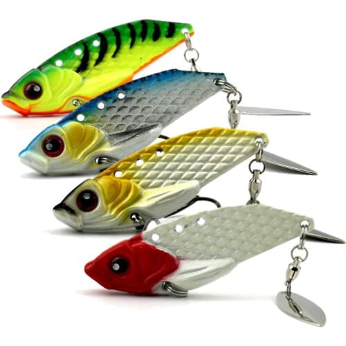 4pcs/set Fishing Lure 20g 6cm VIB Spinner Bait Cicada Metal Hard Bait for Bass with 4# Hooks Artificial Lures Pesca