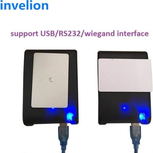 ID card reader desktop usb or rs232 uhf rfid reader writer 1-2meters +free pvc id card sample support LINUX