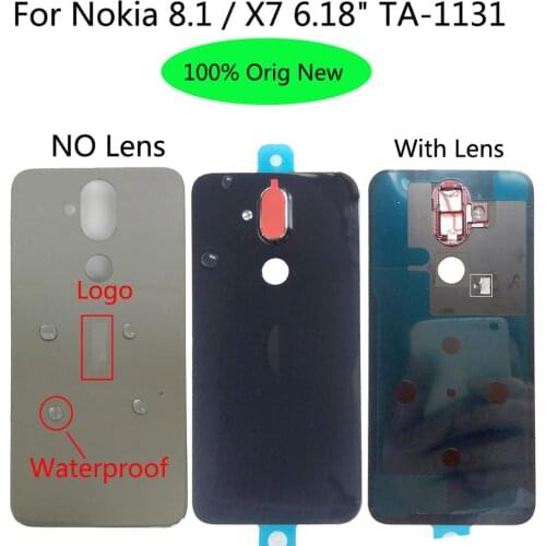 Shyueda 100% Orig New For Nokia 8.1 X7 6.18" TA-113 TA-1119 TA-1121 TA-1128 Glass Rear Back Housing Battery Cover with Adhesive