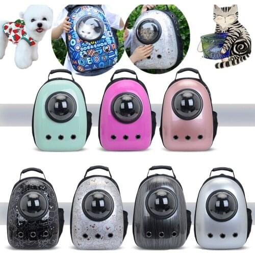 Cat Carrier Intelligent Bags Breathable For Pet Dogs Cats Creative Cartoons Backpack Travel Space Cage Puppy Dog Carry Bag Black