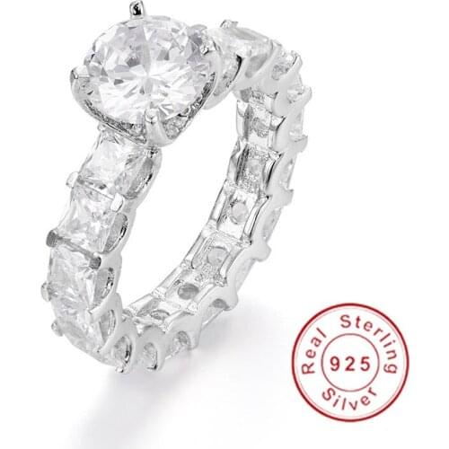 Unique Design Promise ring 1.2ct Simulated Diamond Cz 925 Sterling silver Engagement Wedding Band Rings for women men Jewelry