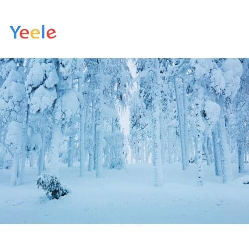 Yeele Merry Christmas Photo Background Winter Snow Tree Forest Newborn Baby Birthday Vinyl Photography Backdrop For Photo Studio