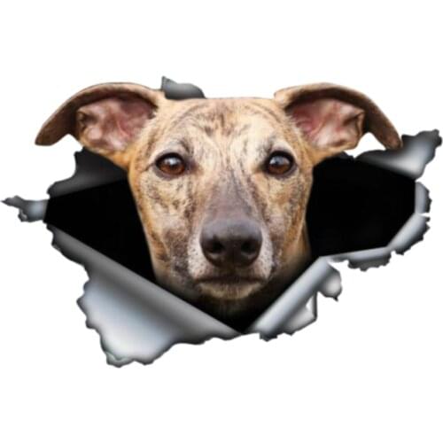 Personality Brindle Greyhound Dog 3D Vinyl Waterproof Car Window High Quality Accessories Vinyl Decorative PVC 13cm X 9cm