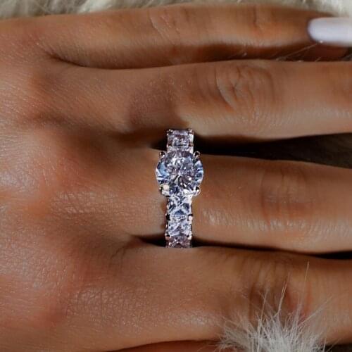 Vintage Court ring 925 Sterling silver 7mm AAAA Zircon cz Statement Wedding Band Rings for women Bridal Finger Party Jewelry