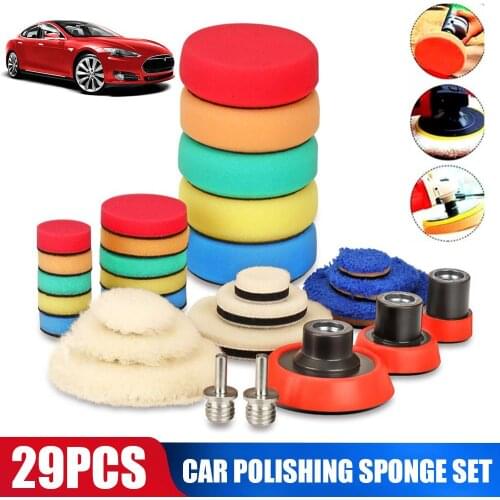 Vehemo Wax Pad 1/2/3 Inch 29PCS Sealing Glaze Polish Foam Paint Care Cleaning Polish Pad Buffing 2020