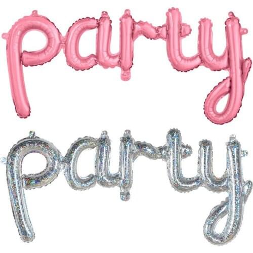 Hello Party Integral Letter script Foil Balloon Laser hello Balloon for Baby Shower Wedding Celebration Birthday Party Balloon