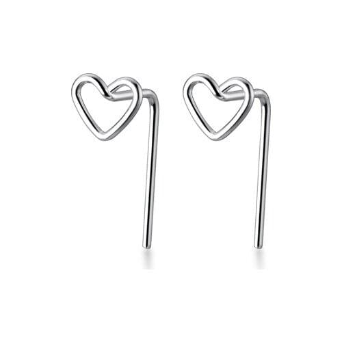MloveAcc Heart Stud Earrings for Women Silver 925 Minimalist Fine Women Earrings Jewelry Stud Earrings 925 Sterling Silver