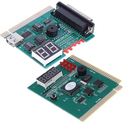 2/4 Digit LCD Display PC Analyzer Diagnostic Post Card Motherboard Tester with LED Indicator for ISA PCI Bus Mian Board