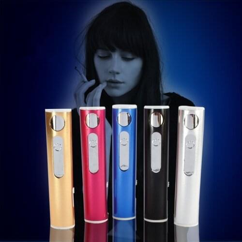 2PCS/LOT Mini Colorful USB Eletrical Cigar Lighter Windproof Flameless lighter