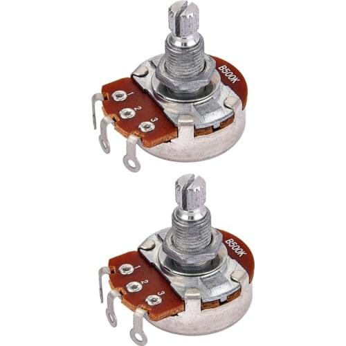 2 Packs Audio Potentiometer Pots for Electric Guitars Bass Parts B500K