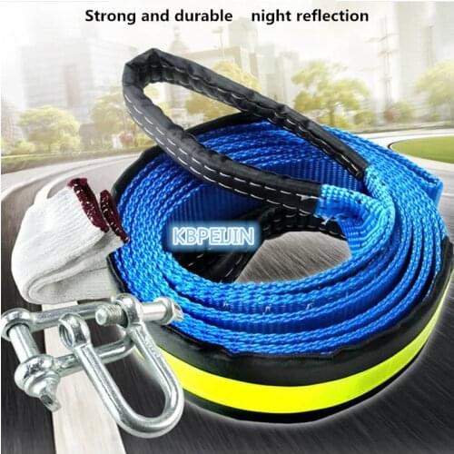 5M 8Tons Auto Emergency Reflective Car Towing Rope With U Steel Shackle for BMW e46 e90 e39 f30 f10 e36 e60 x5 e53 accessories