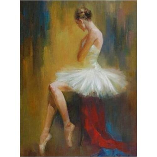 5D Diy White Dancer Ballerina Girl Diamond Painting Full Square Round Drill Bedroom Decor Embroidery Mosaic Picture XN1172