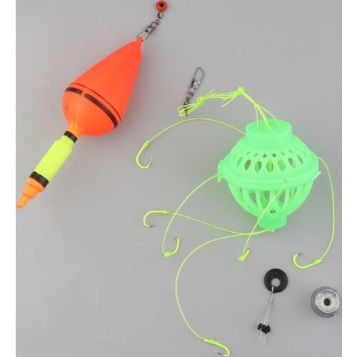 Fishing Bobbers Bulk Rubber Bobber Sea Monster with 6 Strong Hooks Beads Stopper Set Saltwater