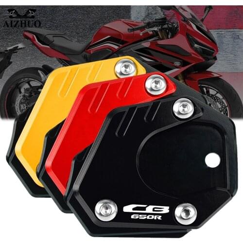 CB 650R Logo Motorcycle CNC Foot Side Stands Extension Pad Support Plate FOR HONDA CB650R CB650 R Neo Sports Cafe 2019-2021 2020