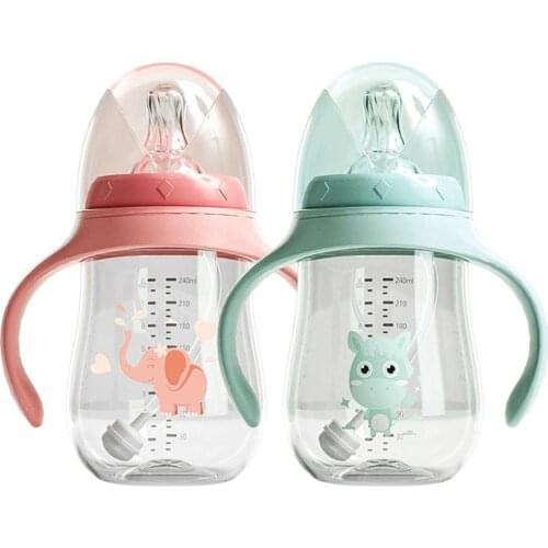 Infant Bottles Drinking Cup Feeding Bottle Wide-Caliber Multifunctional Drinking Milk Drinking Water Dual-use Bottle BPA Free