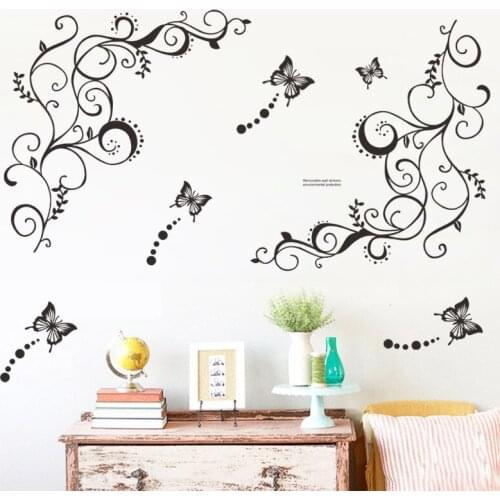 Black And White Butterfly Pattern Literary Wallpaper Bedroom Porch Commercial Background Beautification Decorative Wall Sticker