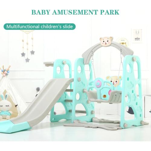 Childrens Slide Indoor Multi-functional Slide Basket Swing Combination Small Amusement Park Baby Music Learning Machine Toys