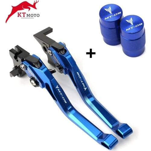 For Yamaha MT09 FZ09 MT 09 2014-2018 Latest high quality Motorcycles CNC Adjustable Brake Clutch Levers & Tire Valve caps Cover