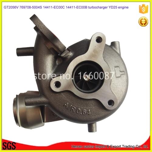 GT2056V turbo charger 14411-EB70C 14411-EB70B 14411-EB70A 14411-EB70D 14411-EC00C turbo ffor YD25 engine