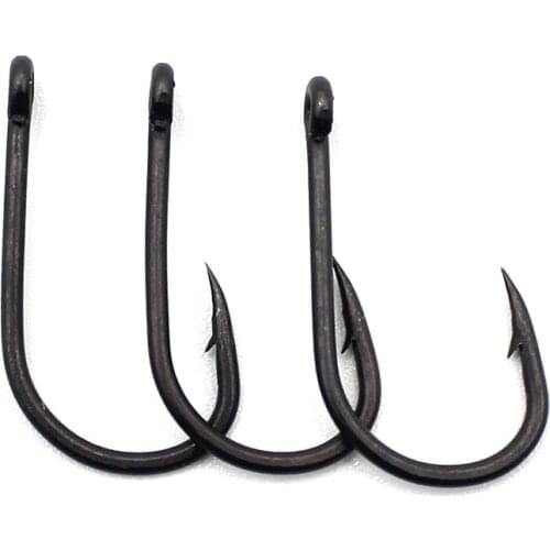 25PCS Carp Fishing Classic Eye Hook Drill Hair Rigs PTFE Barbed Carp Hook Fishing Hook 2/4/6/8/10 Fishing Tackle Accessories