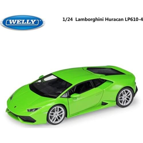 WELLY Model Car 1:24 Diecast Lamborghini Huracan LP610-4 Race Car Sports Car Metal Alloy Toy Car For Children Gift Collection