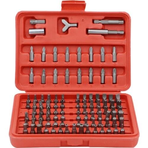 100pcs Screwdriver Head Set Phillips Slotted Hexagon Pattern Screwdriver Head Hand Tools Chromium Vanadium Steel