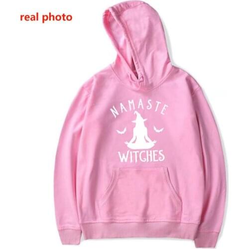 Namaste Witches halloween costume Women Hoodies Sweatshirt Long Sleeve Shirt Fashion puer Cotton Pullover shirts