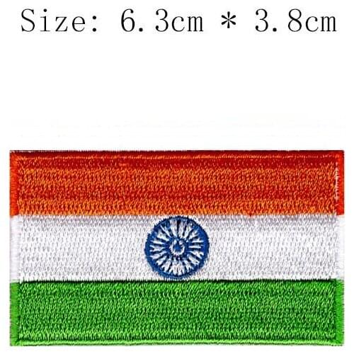 India embroidery flag patch New Delhi city Wholesale free shipping iron on sew on left chest emblem for Motorcycle Jacket coat