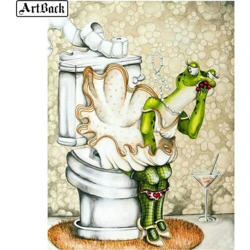 New 20 style 5d diamond painting frog restroom icon full square drill diamond mosaic 3d diamond embroidery cartoon sticker