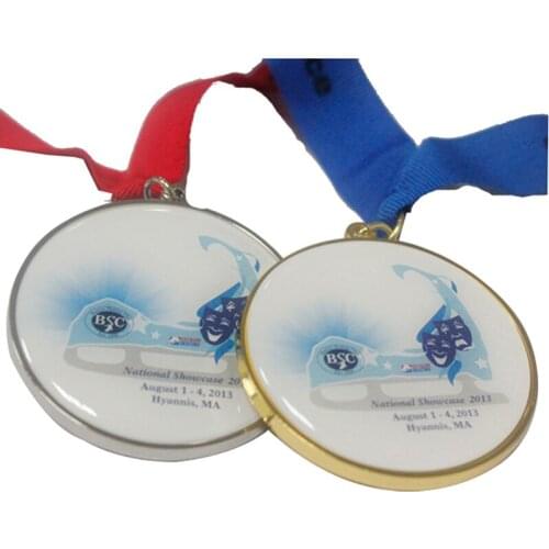 Custom printed Epoxy Enamel Medal Green and cheap metal medal