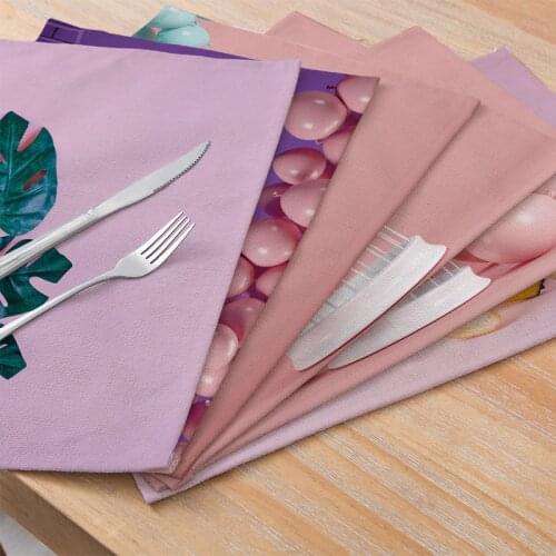 Polyester Linen Tableware Mat Nordic Placemats Yellow Pink for Kitchen Table Waterproof Pad Coaster Modern Home Decor 30*40cm/pc