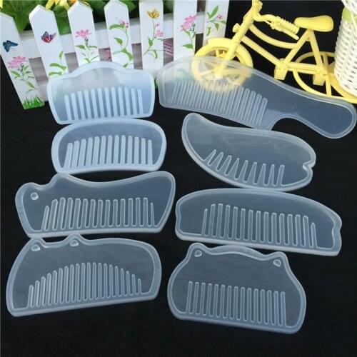 DIY Clear Silicone Epoxy Comb Mold For Epoxy Resin With Real Flower Handmade Jewelry Tools Resin Molds For Jewelry