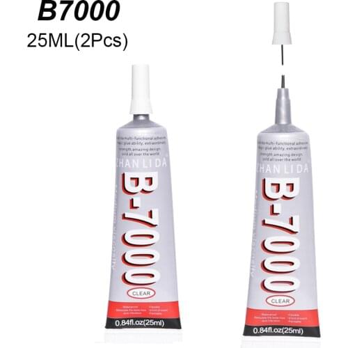 Transparent 2Pcs 25ml B7000 Glue Phone Screen Glass Epoxy Adhesive Wood Textile Clothes UV Component PVA B6000 E6000 E8000 T6000
