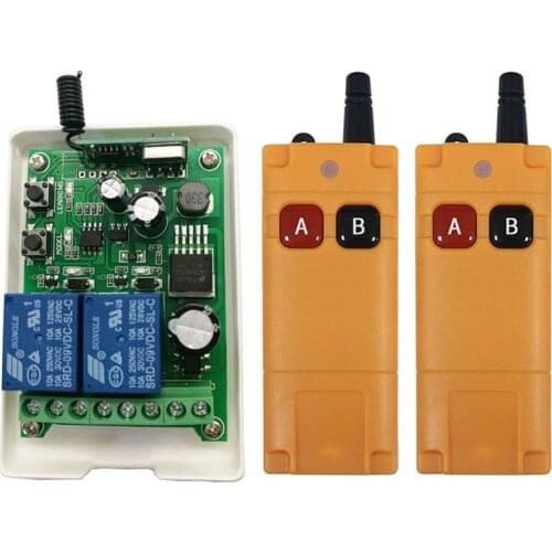 2000m DC12V 24V 36V 48V 2CH Wireless Remote Control LED Light Switch Relay Output Radio RF Transmitter And 315/433 MHz Receiver