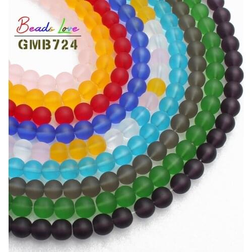 8MM Multicolor Dull Polish Matte Glass Beads Frosted Round Beads For Jewelry Making Diy Bracelet Necklace Jewellery 15