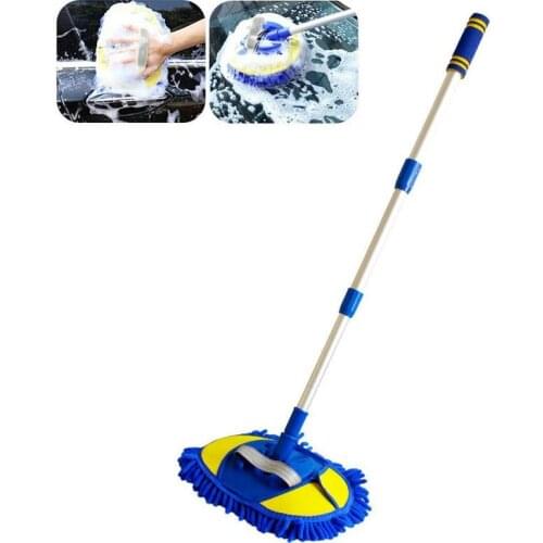 Chenille Microfiber Car Brush Wash Mop Mitt Extendable Handle Vehicle Washing