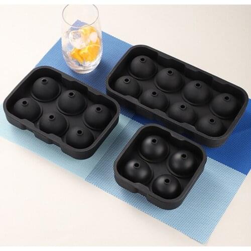 Silicone 8/6/4 Cavity Ice Mold Bar Accessiories Kitchen Tools Ice Sphere Mold With Funnel Ice Cube Ball Maker Mold m203