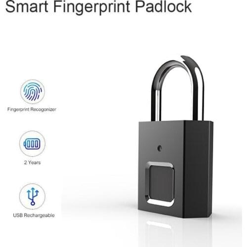 Smart Door Padlocks Rechargeable Door Lock Fingerprint Keyless Quick Unlock Fingerprint Lock