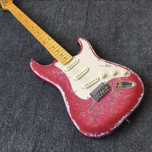 Stock, coral made old electric guitar, metal color, real photos, free shipping, modifiable and customized