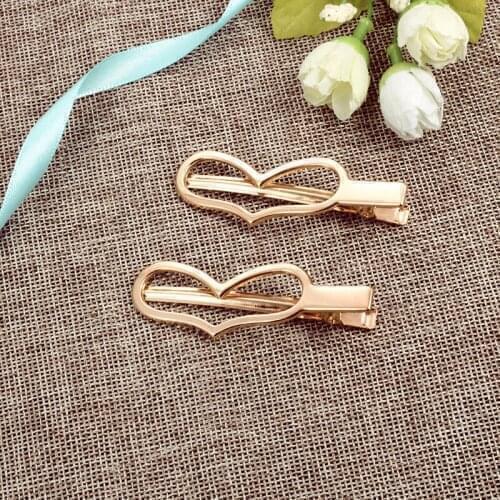 Lron Hair Clip Double fork Headwear Accessories Rabbit Ears Plating Love Golden Color Retention Tie Heart DIY Crown Accessori