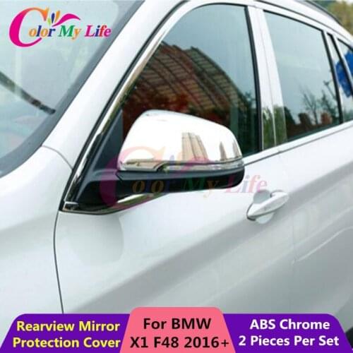 2 Pcs/Set ABS Chrome Car Rearview Mirror Protection Cover Rear View Mirror Sticker for BMW X1 F48 2016 2017 Auto Accessories