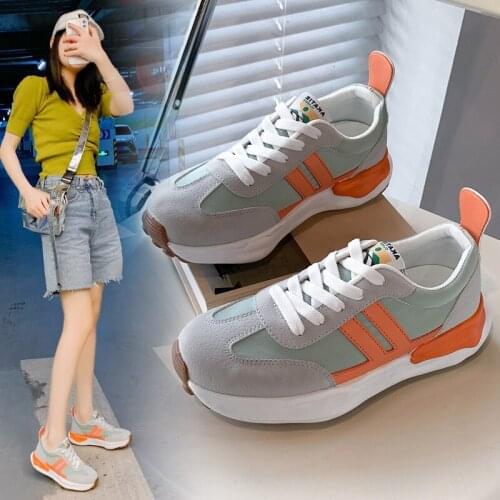 2021 New Fall Shoes White Shoes Womens Hidden Wedge Student Casual Sports Running Shoes Fashion Vulcanized Shoes