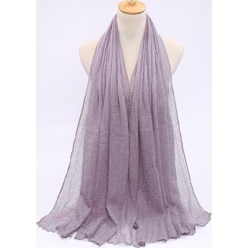 Large Size Women Wrinkle Viscose Hijab Shawl Pleated Crinkle Muslim Turban Wraps Pleat Shawls Long Wrap Scarves party gift