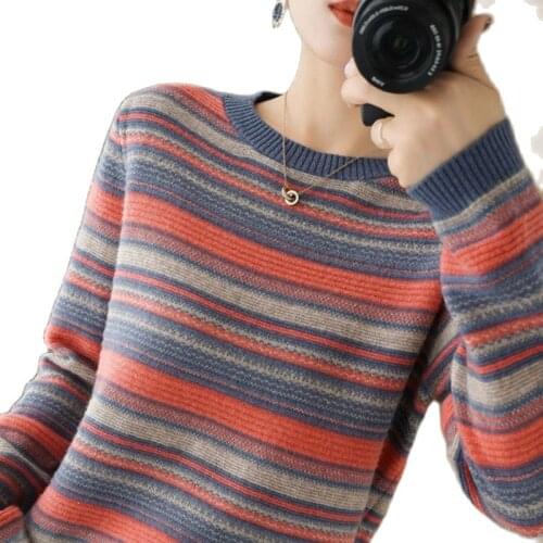 Autumn Women Sweater Loose Knitted Sweater Casual large size Pullover Jumpers 2021 New Female Outside Wearing Bottom Top