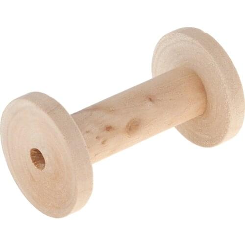 1.96'' x 3.3'' Large Unfinished Wood Spools- Thread Bobbin Cord Wire Sewing